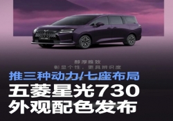 五菱星光730外观配色发布 七座布局/推三种动力